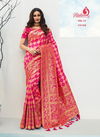 Dark Pink Colour Latest Designer Fancy Wedding Wear Banarsi Silk Printed Sarees Collection 10100